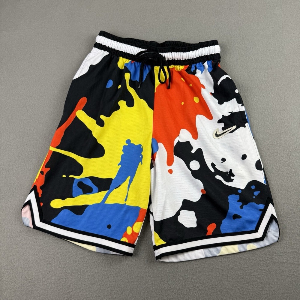 Mens‎ Nike Dri-Fit DNA Basketball Shorts Paint Splatter Size Small 1990's Theme